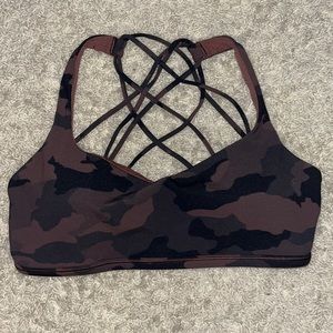 Lululemon free to be bra (brown camo)